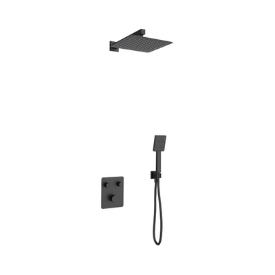 ANGO Z02MBL concealed shower set 25 cm rain shower head Mixer Shower head Black