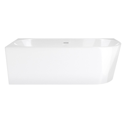Corsan INTERO freestanding corner bathtub SLIM 150 x 75 Left-hand installation click-clack plug White