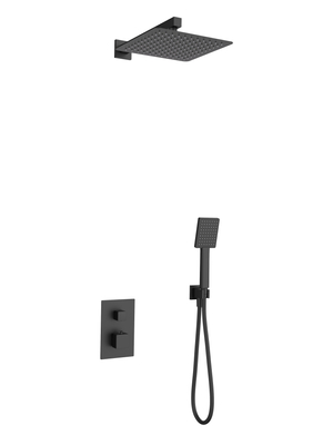 Sprchový set Corsan ANGO černý s dešťovou sprchou 25 cm, termostatickou baterií a sprchou