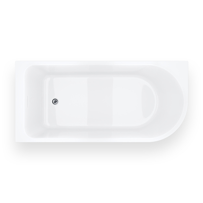 Rohová vana INVELIA V220XLLCH 170x80 cm Levostranná instalace Klik-klak zátka Chrom