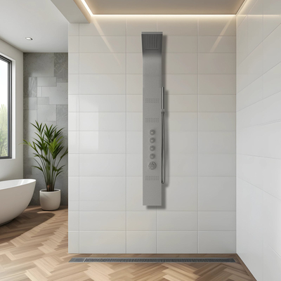 Corsan CASCADE Duschpaneel Thermostat Silber