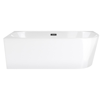Corsan INTERO freistehende Eckbadewanne SLIM 150 x 75 Linksmontage Klick-Klack-Stöpsel Schwarz