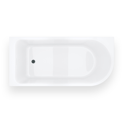 INVELIA V220XLLGM Corner Bath 170x80 cm Left-handed Installation Click-clack Waste Gunmetal