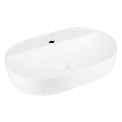 Umywalka nablatowa OLVENA UC5658WH 600x400x120mm Otwór na baterię Biały korek