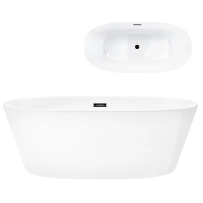 Corsan SALINA freistehende Badewanne 170 x 72 cm Klick-Klack-Stöpsel Graphit/GunMetal