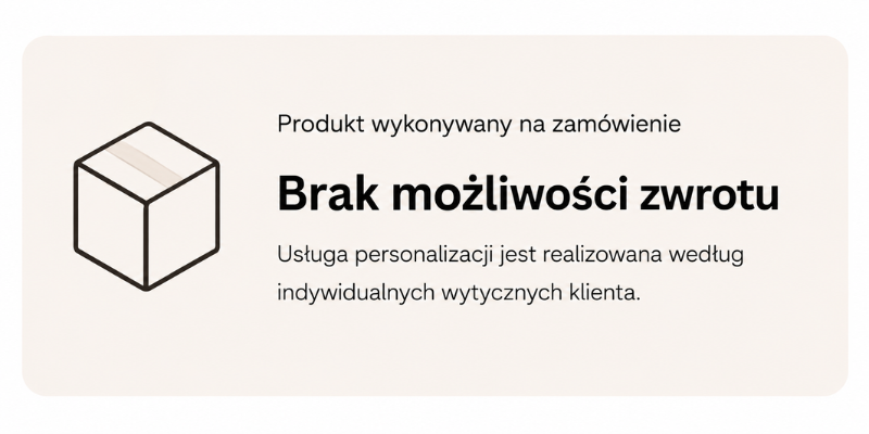 informacja o braku możliwości zwrotu