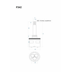 Trojfunkčná západková kartuša P342 METAL – 77 mm