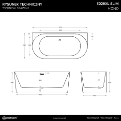 Pri stene montovaná vaňa MONO E029 SLIM