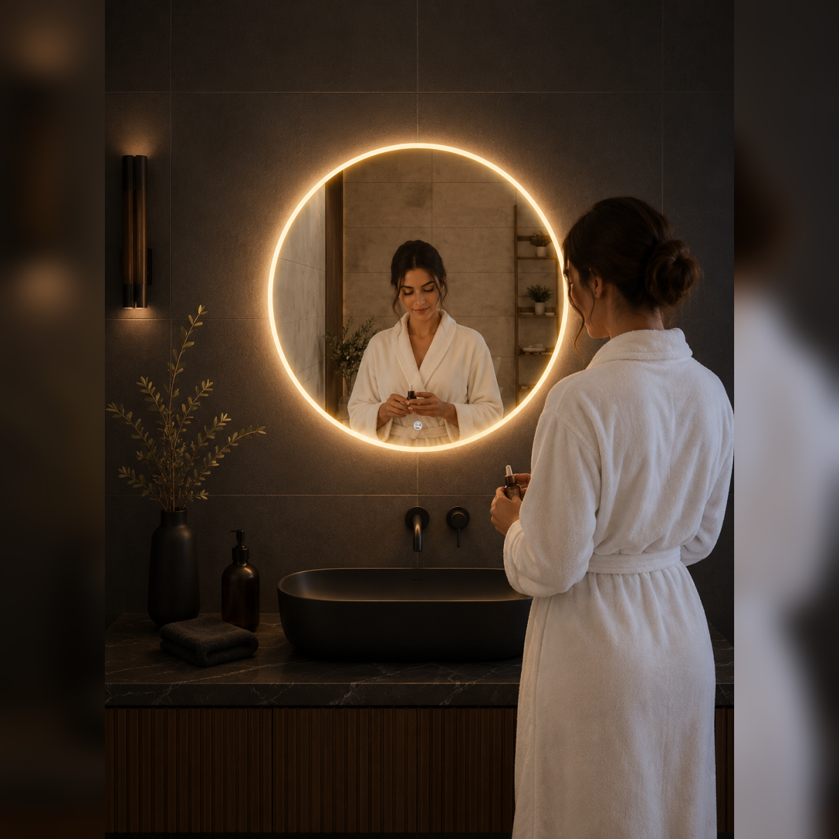 LED zrkadlo TONDO 60 cm, okrúhle